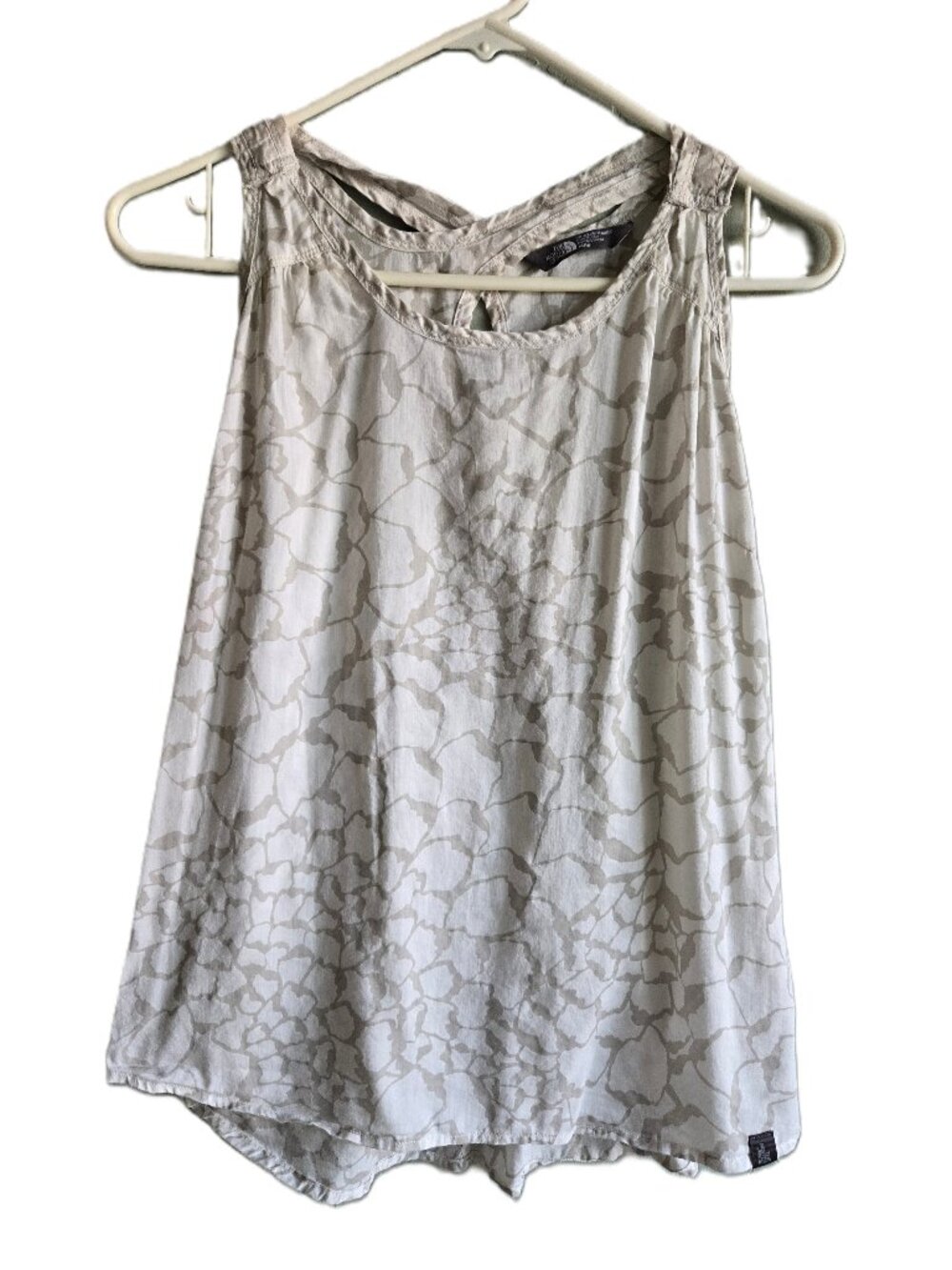 THE NORTH FACE White & Gray Cotton/Tencel Blend Flowy Swing Tank Top Women's M